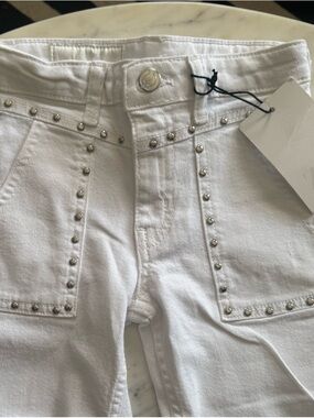 NWT Zara White Denim Studded Jeans - 6-7 Girls
